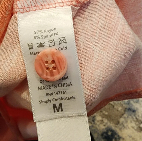 NWT Lularoe Marsha coral rayon stretch pockets button midi skirt. Size M - Picture 7 of 12